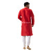 Red Color Silk Punjabi With Contrast Color Border Neck Design Punjabi (NS83) Red Color Silk Punjabi With Contrast Color Border Neck Design Punjabi (NS83)